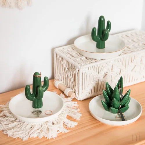 Vista 5 de mono living Soporte para anillos de cactus, bandeja de joyería para adolescentes, niñas, plantas pequeñas, cosas geniales, decoración bohemia