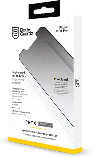 Vista 7 de BodyGuardz PRTX - Protector de pantalla de privacidad para iPhone 13 y iPhone 13 Pro, tecnología de privacidad de 2 vías, cobertura de vidrio iPhone