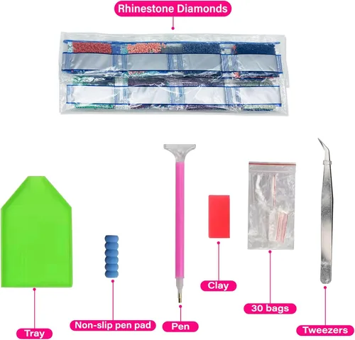 Vista 4 de FILASLFT Kits de Arte de Diamante para Adultos Mariposa Luna, Kit de Pintura de Diamantes de Mariposa para Principiantes, Flor de Seta Lunar Punto