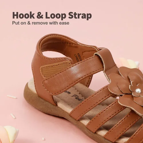 Vista 3 de DREAM PAIRS Sandalias de vestir de verano para niñas y niños pequeños con punta cerrada