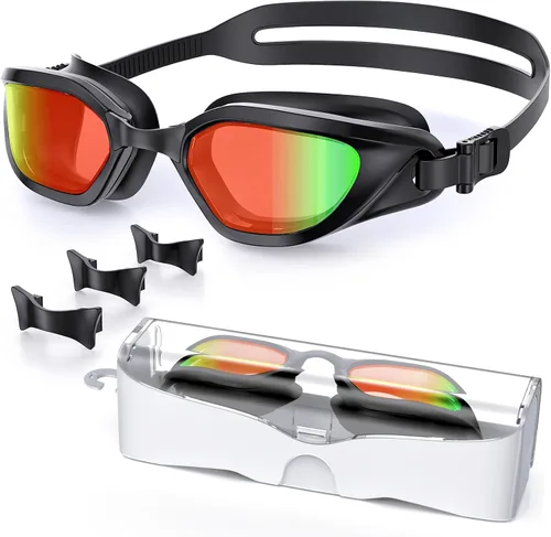 Vista 15 de Gafas de Natación, Gafas de Natación Unisex para Adultos Anti Niebla Anti UV Sin Fugas Visión Amplia para Hombres Mujeres Jóvenes