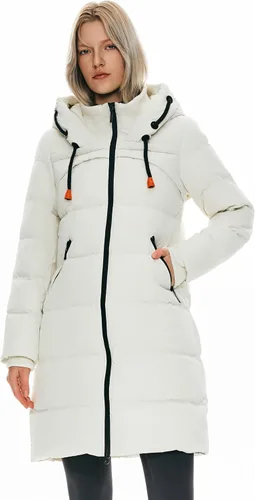 Vista 10 de Orolay - Chaqueta de invierno gruesa con capucha para mujer, tipo parka, acolchada, de plumón, con bolsillos Marrón