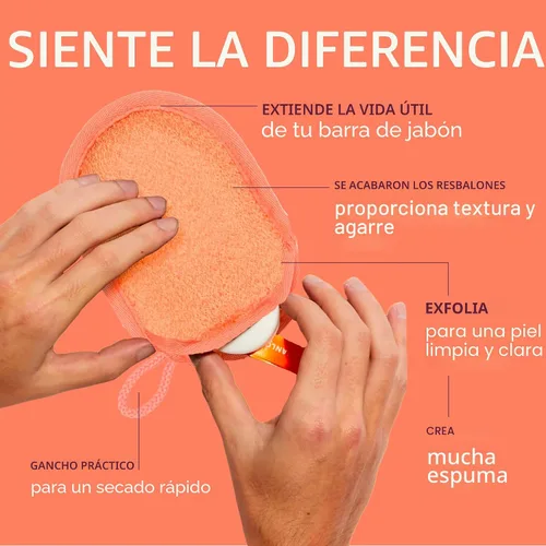 Vista 2 de Cleanlogic Jabón exfoliante para baño y cuerpo, bolsa exfoliante, rutina diaria de cuidado de la piel para una piel suave y limpia