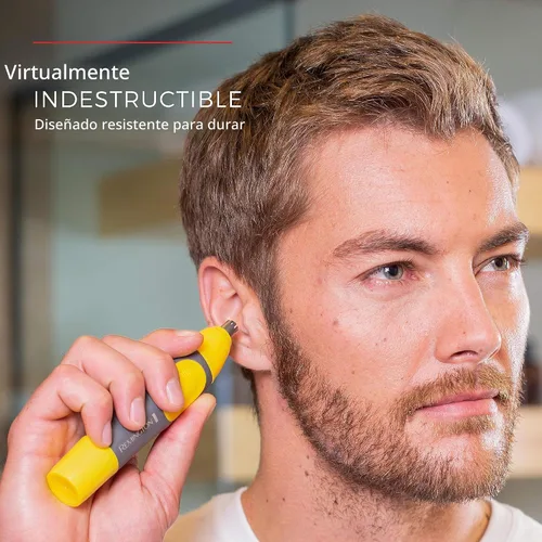 Vista 5 de Remington NE3871 - Recortadora de nariz, orejas y cejas prácticamente indestructible, color amarillo