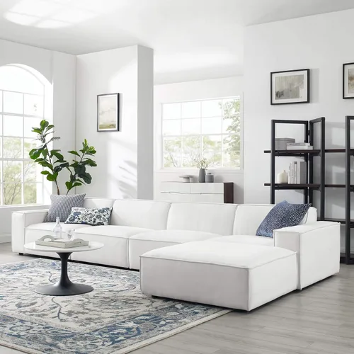 Vista 17 de Modway Restore - Sofá seccional tapizado de 5 piezas en color carbón