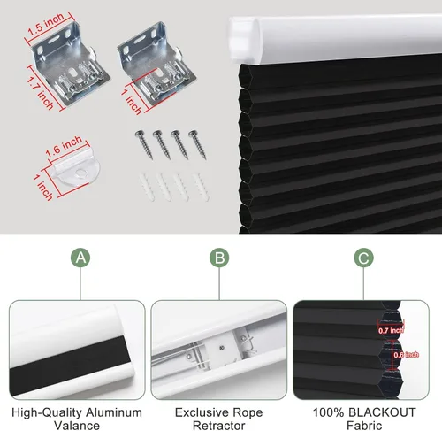 Vista 5 de MiLin Persianas celulares sin cordón, persianas para ventanas, persianas y persianas, persianas para ventanas para el hogar, persianas celulares sin