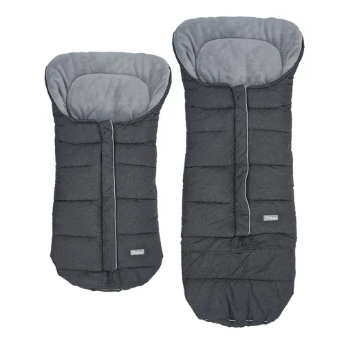 Vista 9 de Orzbow - Saco de dormir cálido universal para cochecito, saco para clima frío, piecera impermeable para niños pequeños (negro, grande) Ultra-Plush
