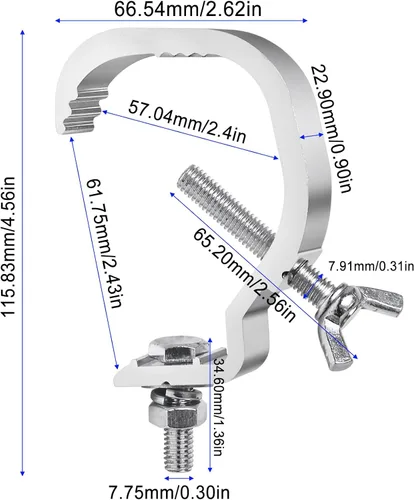 Vista 3 de 3 paquetes de abrazaderas para luces, equipos y accesorios de iluminación de escenario, abrazadera C de iluminación, abrazadera de poste de luz Dj