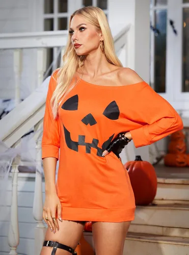 Vista 6 de For G and PL Tops de manga 34 con hombros descubiertos para Halloween para mujer