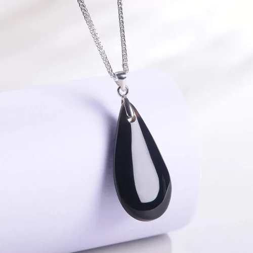 Vista 3 de iSTONE - Collar de plata de ley 925 con dije de lapislázuli para mujer, piedra preciosa natal con cadena de plata de 18 pulgadas