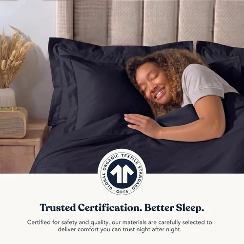 Vista 6 de GOTS Certified 100% Organic Cotton Flat Sheet, 400TC Long Staple Cotton, Ultra Soft, Silky, Moisture-Wicking, Smooth & Breathable, Best Sheets for