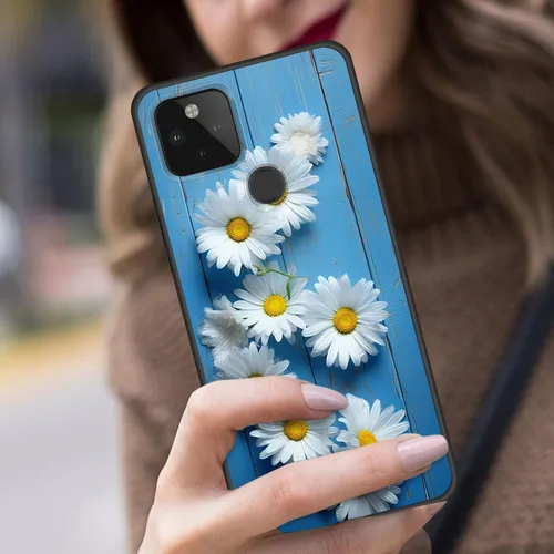 Vista 6 de Funda protectora para Pixel 4a 4G, funda protectora de goma de silicona suave de alta calidad para Google Pixel 4a 4G 5.81 pulgadas 2020, flores
