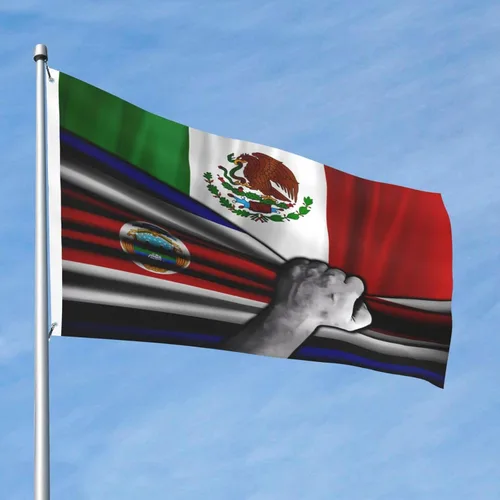 Vista 15 de Bandera de Costa Rica y República Dominicana de 2 x 3 pies, bandera para exteriores, bandera de doble cara, bandera de jardín, bandera de bienvenida