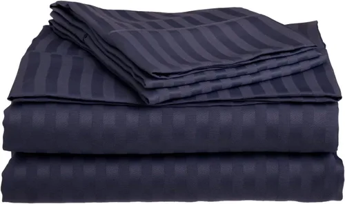 Vista 5 de Top Split Queen Sheets-Black Stripe-800 TC 100% algodón egipcio, juego de sábanas de cabeza dividida superior para camas ajustables, sábana bajera