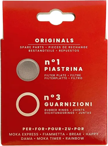Vista 2 de Junta y filtro Bialetti de repuesto para cafetera italiana de 1 taza