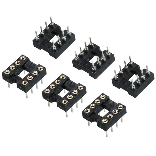 Vista 10 de MECCANIXITY DIP IC Chip Adaptador de zócalo de Pin Redondo 6P 0.100 in Pitch IC Socket para PCB Board Chip, paquete de 6