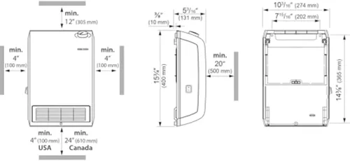 Vista 9 de Calefactor eléctrico de aire de Stiebel Eltron para montar en la pared , CK Trend, 120 volts