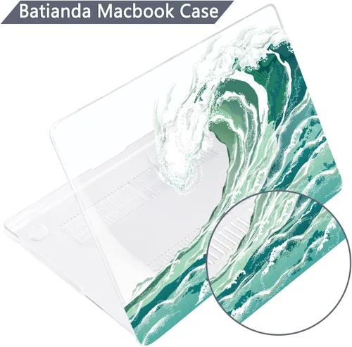 Vista 6 de Batianda Estuche Premium para Nuevo MacBook Air de 15 Pulgadas 2025 M4 2024 2023 con Chip M3 M2 Modelo A3241/A3114/A2941, Estuche Protector de Olas