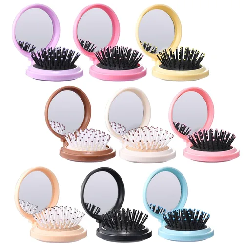 Vista 7 de Paquete de 15 mini cepillos para cabello mojado, mini cepillo desenredante para cabello húmedo y seco, cepillo compacto de viaje para adolescentes