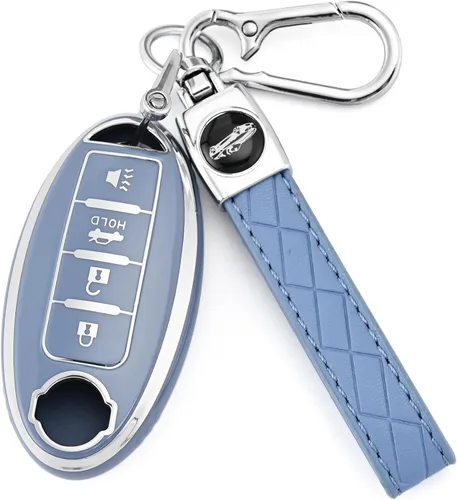 Vista 9 de Joilery Funda para llavero para Nissan Rogue Altima Accesorios, Compatible con llave de 4 botones, Carcasa protectora de TPU para Sentra, Murano