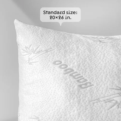 Vista 6 de Protectores de almohada tipo nube con cremallera, tamaño estándar, fundas de almohada transpirables y refrescantes para personas que duermen
