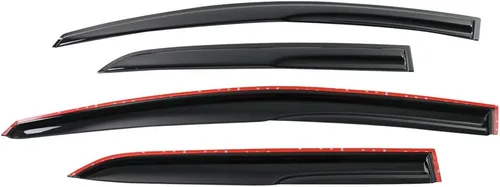 Vista 4 de IKON MOTORSPORTS - Visera de ventana compatible con Toyota Yaris Sedán 2007-2013, humo acrílico teñido y semitransparente, protector de sombra