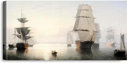 Vista 73 de A&T ARTWORK A Brisk Breeze por Willem van de velde Reproducciones de pintura de velero, impresiones en lienzo giclée para decoración del hogar, 20 x