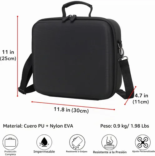 Vista 5 de RS 3 Mini funda, bolsa de hombro de almacenamiento impermeable, funda de transporte de viaje para DJI RS 3 Mini/Creator Combo, cardán de 3 ejes