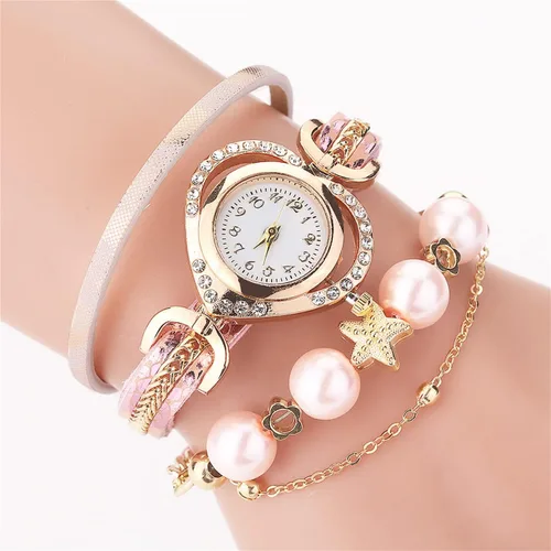 Vista 5 de Reloj de mujer trenzado CdyBox banda de cuero rivet (paquete de 6).
