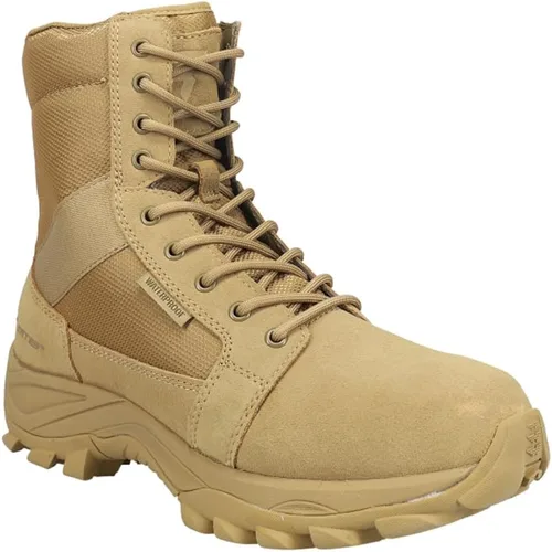 Vista 2 de Bates Zapatos de seguridad para el trabajo impermeables con cremallera media de 8 pulgadas para hombre, estilo casual, color beige