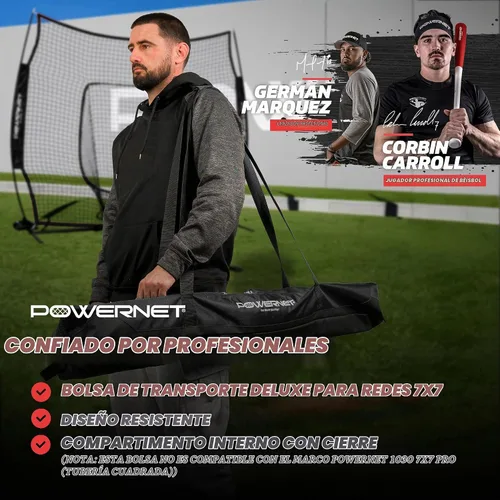 Vista 2 de PowerNet 7x7 FT Baseball & Softball Net Replacement Parts, Replace 7x7 FT Frame, Net Only or Carry Bag, Metal Frame and Fiberglass Poles, Durable