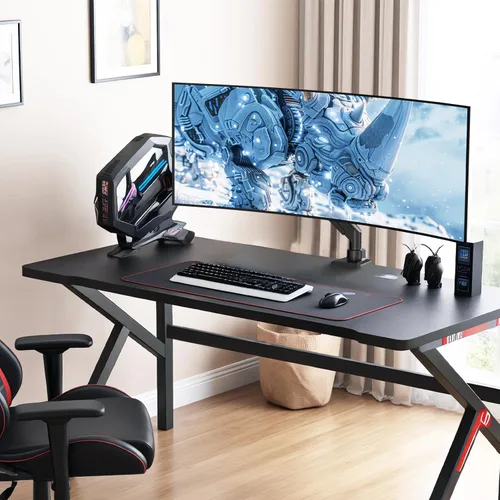 Vista 6 de PUTORSEN Brazo de monitor ultraancho de 17-49 pulgadas, hasta 44.1 lbs, brazo de monitor resistente, soporte de monitor de aluminio premium