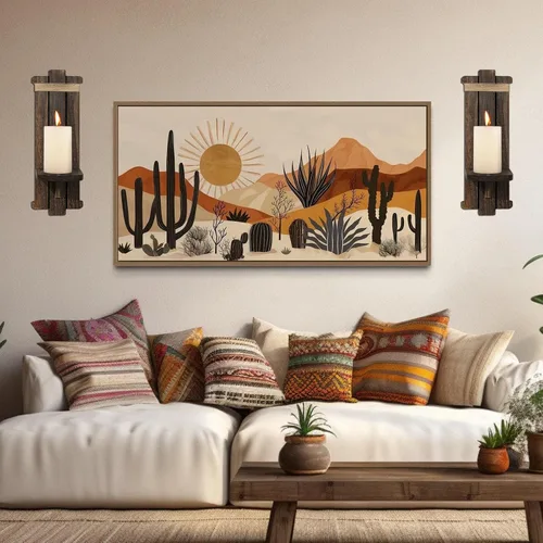 Vista 8 de Candelabros de madera de granja, 2 portavelas rústicos para montaje en pared para sala de estar, dormitorio, baño, pasillo, decoración de pared