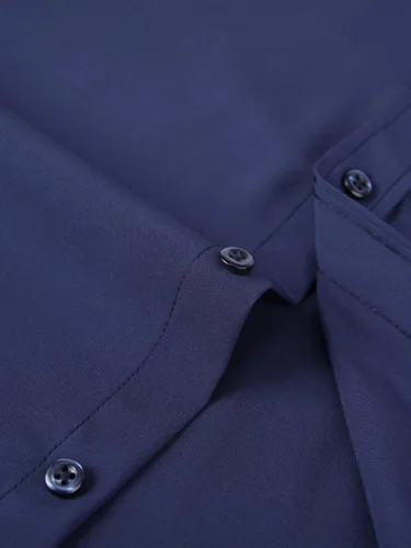 Vista 27 de corfty Camisa de vestir de manga larga para hombre, ajuste regular, elástica, sin arrugas, casual, con botones