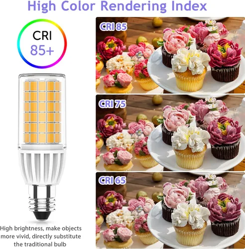 Vista 4 de Bombilla LED E11 regulable, AC120V blanco cálido 3000K 5W, reemplazo halógeno de 60 vatios, certificación UL CUL, JDE11 Mini bombilla LED