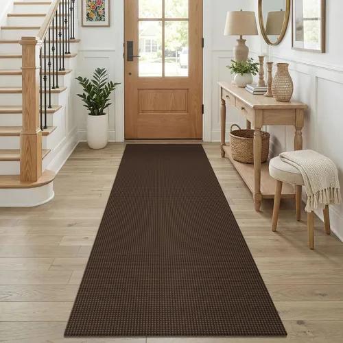 Vista 22 de KOZYFLY - Tapete para puerta de interior, lavable, pequeña, antideslizante, con respaldo de goma, felpudo de algodón para el hogar, color negro