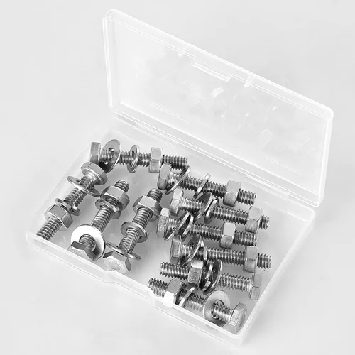 Vista 6 de Tornillos de cabeza hexagonal de 1/4-20 x 1-1/2 pulgadas, tornillos, tuercas, arandelas planas y de bloqueo, kit surtido de acero inoxidable 304