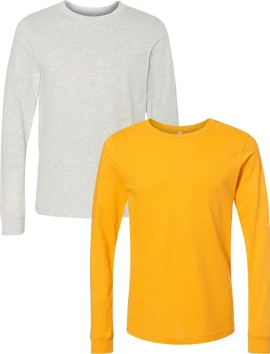Vista 146 de Canvas Filmore 3501 - Camiseta de 4.2 onzas para hombre manga larga (1) Ceniza + (1) Jaspeado atlético