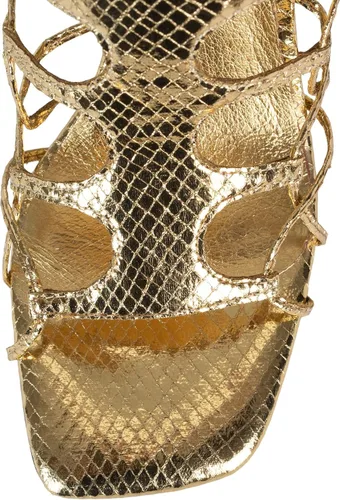 Vista 4 de Jeffrey Campbell plataforma para mujer, Serpiente metálica dorada