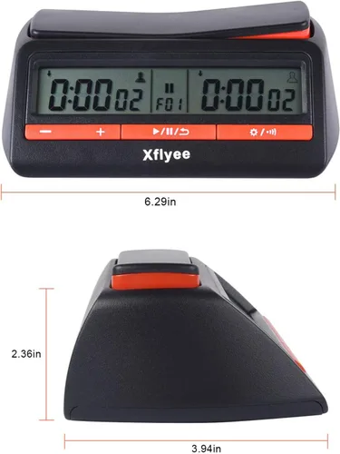 Vista 4 de Reloj de ajedrez digital, nuevo 2023, temporizador de ajedrez disponible para temporizador portátil para juegos de mesa y ajedrez con función