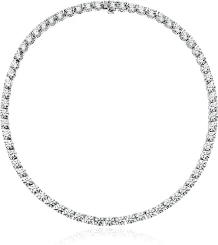 Vista 8 de Amazon Essentials Collar de tenis de plata de ley con circonita cúbica de elementos infinitos de corte redondo, (anteriormente colección Amazon)