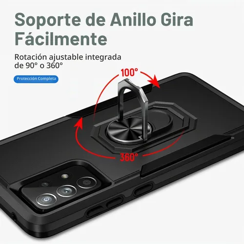 Vista 6 de Funda para Samsung Galaxy A52 5G Galaxy A52 4G con anillo de soporte, resistente protección de grado militar a prueba de golpes para Galaxy A52 5G