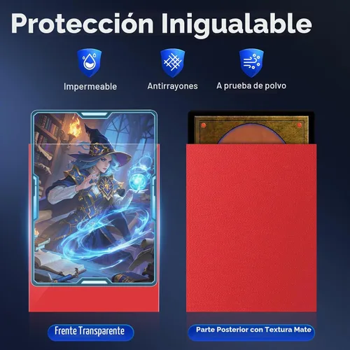 Vista 3 de 1000 unidades de fundas para cartas coleccionables TiopLior, funda mate perfecta para MTG, protector suave para cartas deportivas, funda estándar