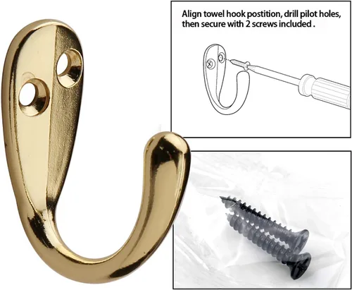 Vista 4 de HASWARE 6 ganchos de pared, ganchos para colgar abrigos, ganchos para bata, ganchos resistentes con 12 tornillos para dormitorio, baño, cocina