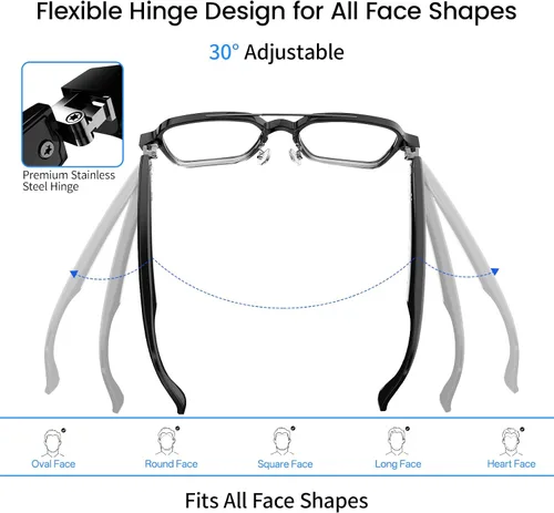 Vista 6 de Gafas inteligentes de aviador para hombres y mujeres, gafas Negro gradiente
