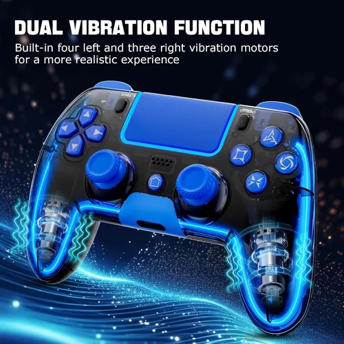 Vista 2 de BRHE Wireless PS4 Controller with Hall 3D JoysticksRGB LED LightsProgramming Funtion,PS4 Controller Remote Joystick Gamepad,Game Controller for