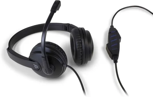 Vista 2 de Aluratek Auriculares estéreo USB con cable AWHU02FB - Auriculares sobre la oreja, con micrófono de cancelación de ruido, micrófono integrado, sonido