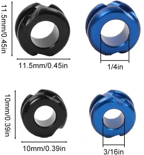 Vista 5 de 4PCS Bow Sight Peep, 1/4" 3/16" aleación de aluminio Peep Sight Archery Accesorios para arco compuesto