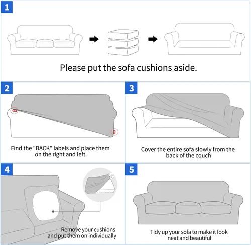 Vista 7 de MAXIJIN funda para sofá de 4 piezas, para sofás de 3 plazas, muy elástica, no se desliza, para perros, para mascotas, protector elástico de muebles
