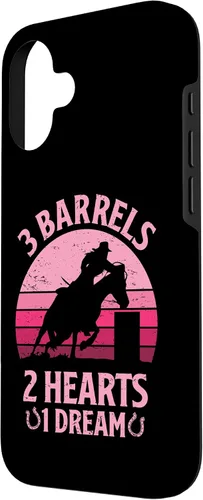 Vista 2 de iPhone 16 3 Barrels 2 Hearts 1 Dream Barrel Racer Barrel Racing Rodeo Case